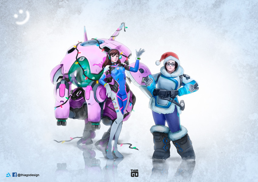 d.va and mei (overwatch and 1 more) drawn by thiago_gomes