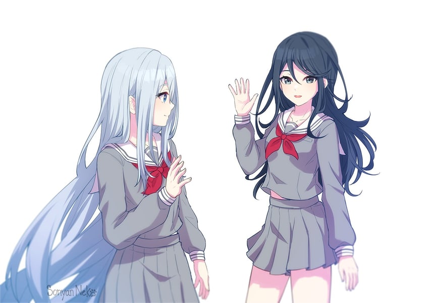 yoisaki kanade and hoshino ichika (project sekai) drawn by sonyaneko