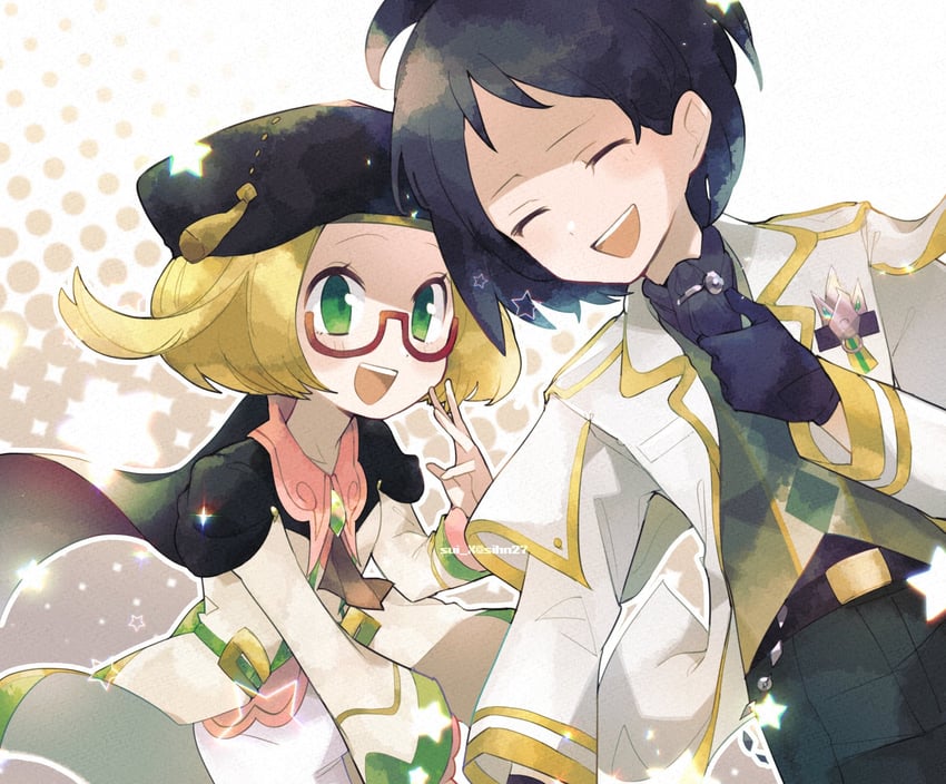 bianca and cheren (pokemon and 1 more) drawn by clear_2758