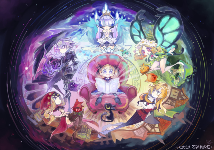 gwendolyn, velvet, mercedes, oswald, cornelius, and 2 more (odin sphere) drawn by nepozip