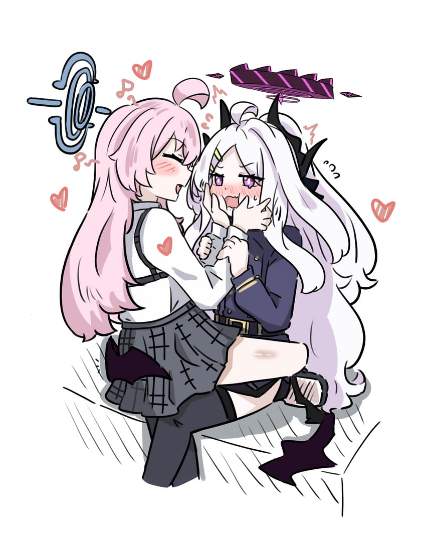 hina and hoshino (blue archive) drawn by e_v_e_neko