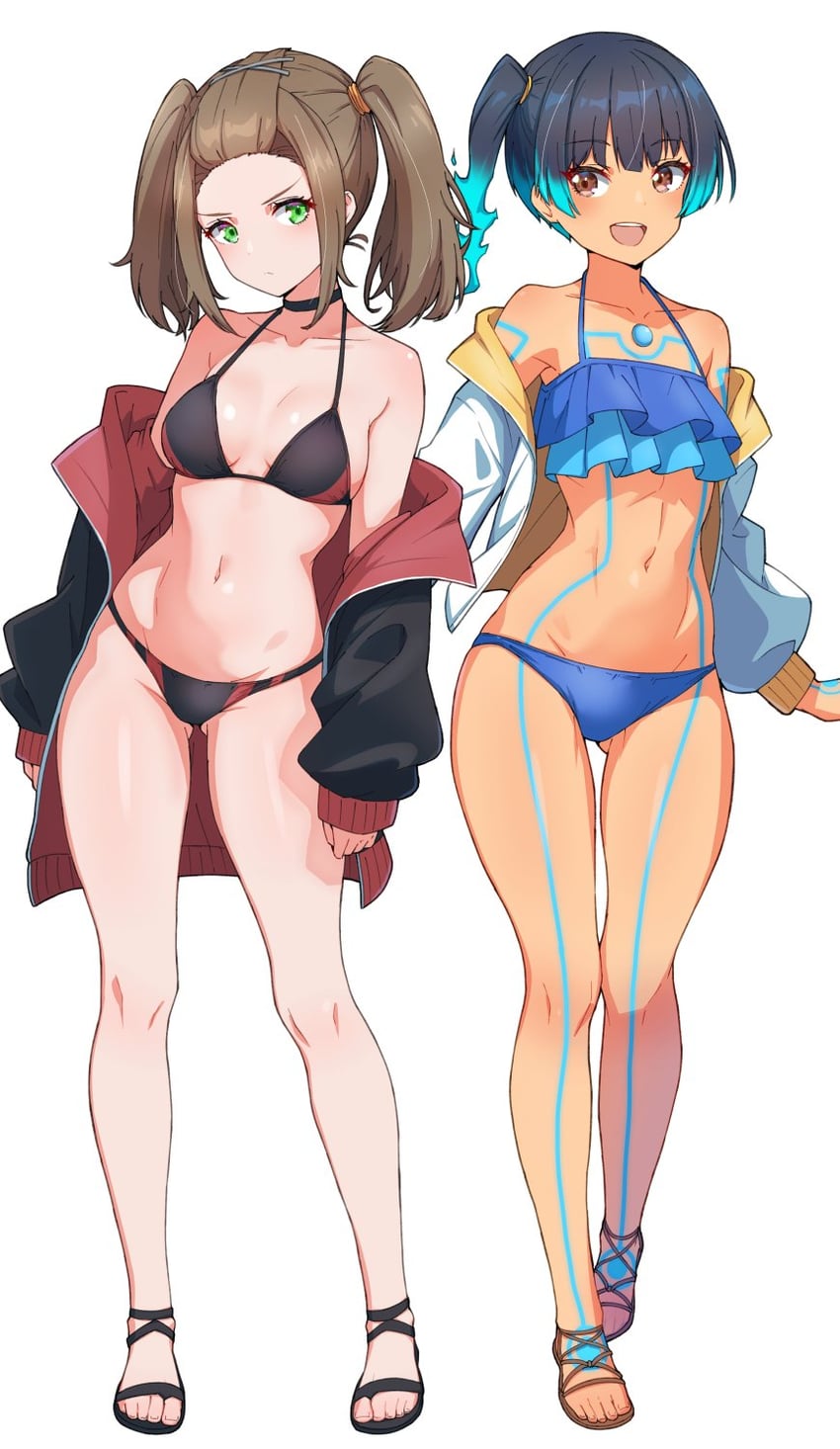 sena and shania (xenoblade chronicles and 1 more) drawn by kamidan
