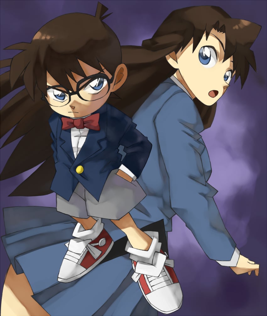 edogawa conan and mouri ran (meitantei conan) drawn by shino_(2919)