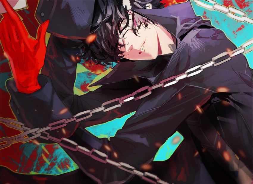 amamiya ren and joker (persona and 1 more) drawn by tsukimura_noe