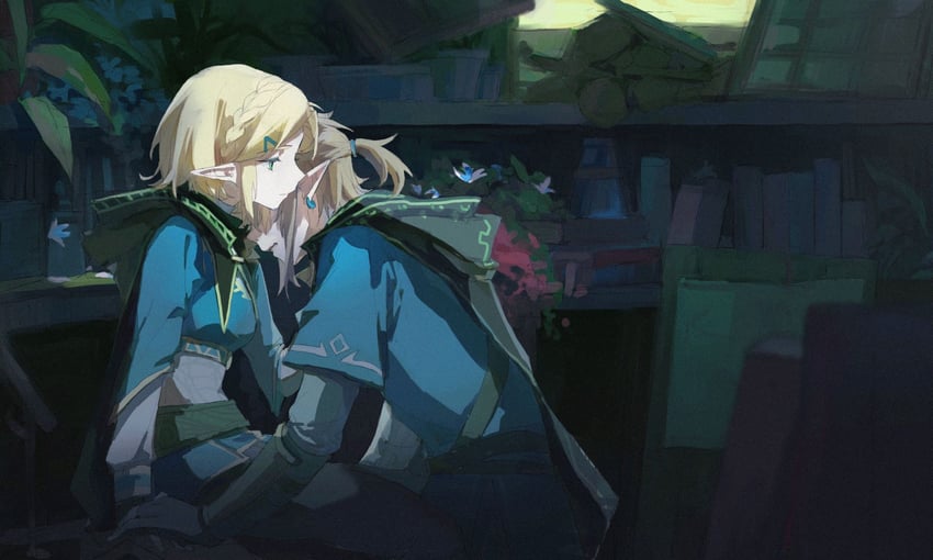 link and princess zelda (the legend of zelda and 1 more) drawn by ji_yuyun