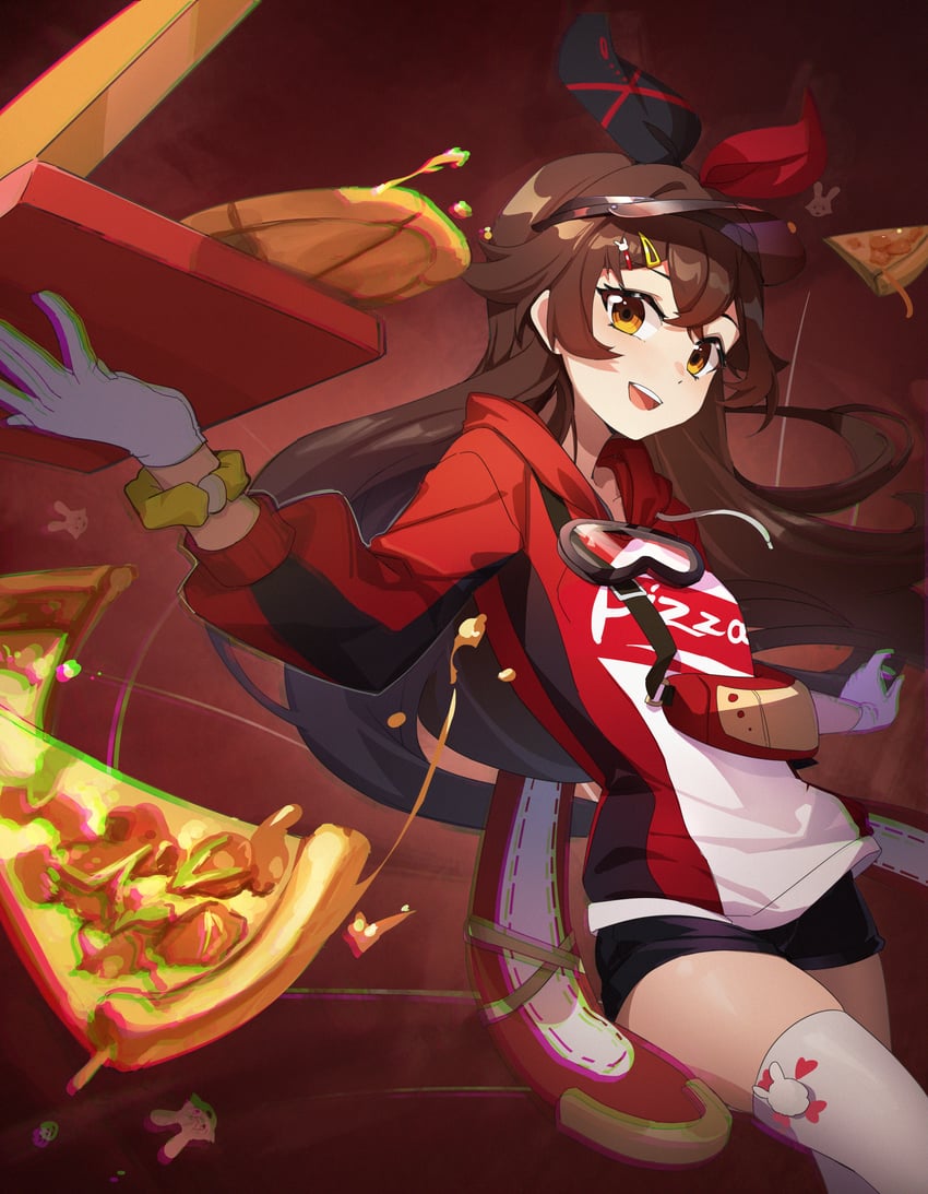 amber (genshin impact and 1 more) drawn by hokushuu