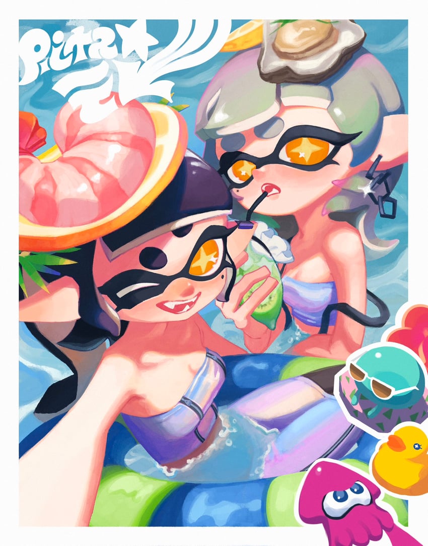 callie, marie, and jellyfish (splatoon and 1 more) drawn by ka1_(k4k37)