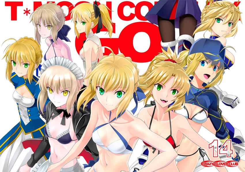 artoria pendragon, saber, saber alter, mordred, mysterious heroine xx, and 2 more (fate and 1 more) drawn by shirotsumekusa