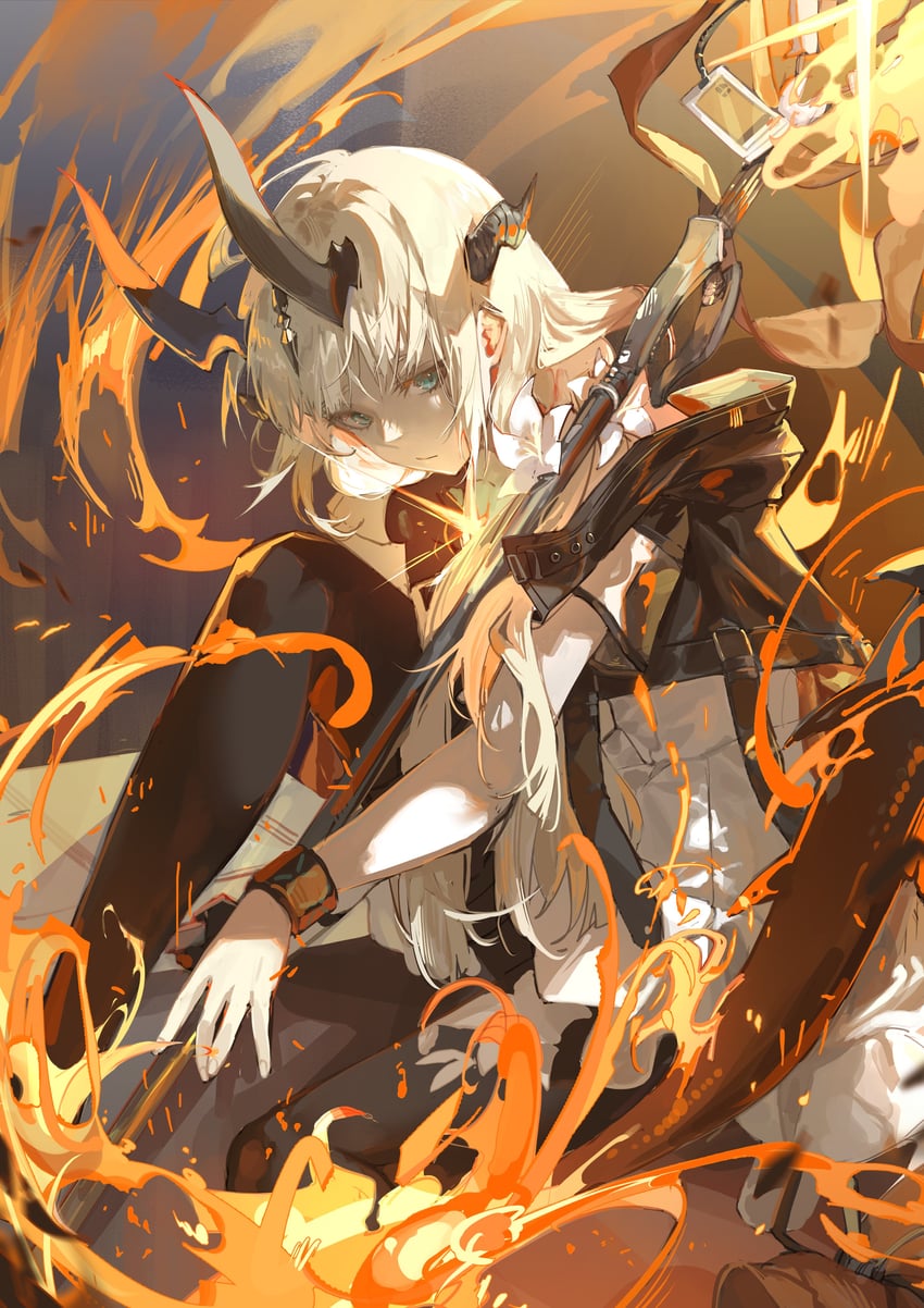 reed and reed the flame shadow (arknights) drawn by kingcraft_kingu