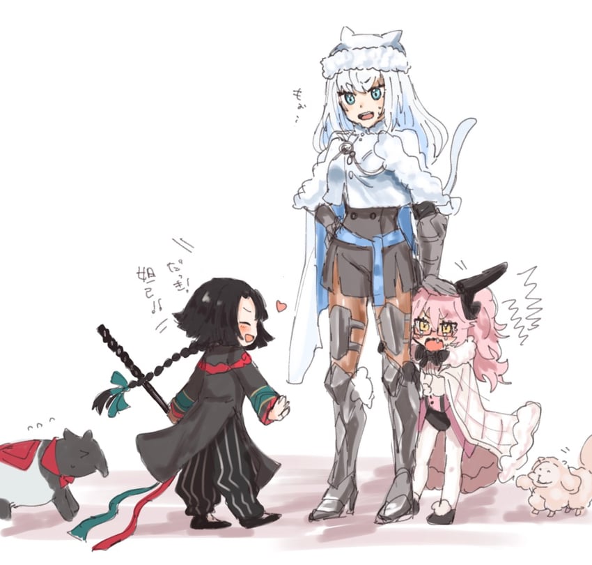 tamamo, koyanskaya, dobrynya nikitich, taigong wang, and sibuxiang (fate and 1 more) drawn by leon0630claude