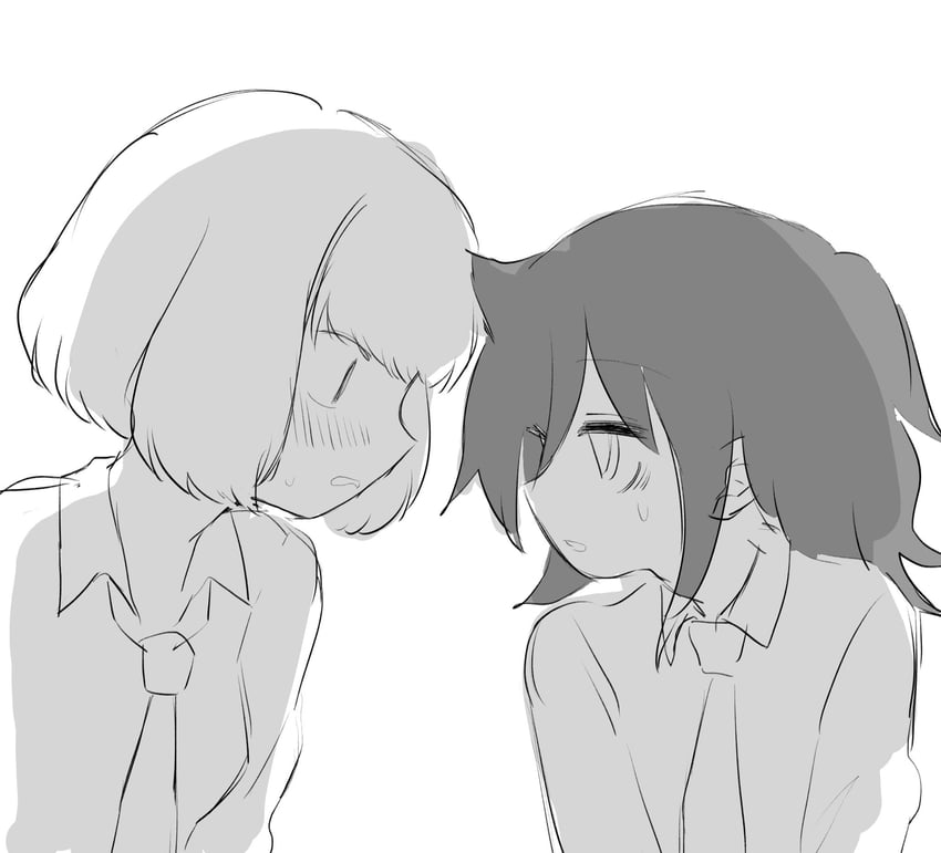 kuroki tomoko and uchi emiri (watashi ga motenai no wa dou kangaetemo omaera ga warui!) drawn by nokonoko_(a0dddd)