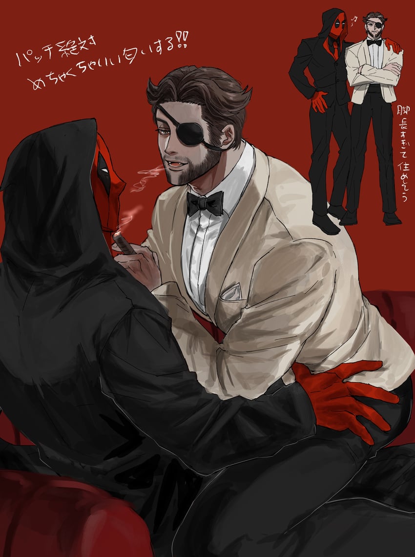 wolverine, deadpool, and patch (marvel and 4 more) drawn by immjb5x8u9akn7a