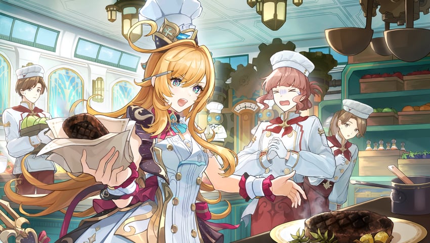 escoffier and savanna (genshin impact) drawn by suitchi_(gn4othi61)