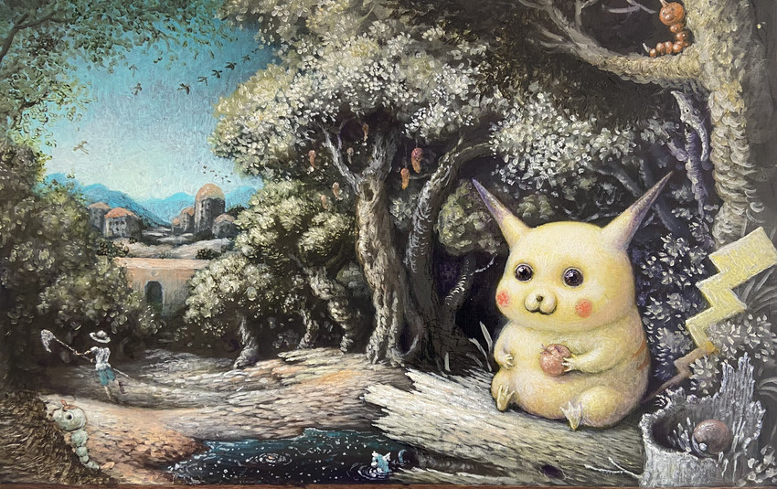 pikachu, dratini, caterpie, and weedle (pokemon) drawn by inue_disk