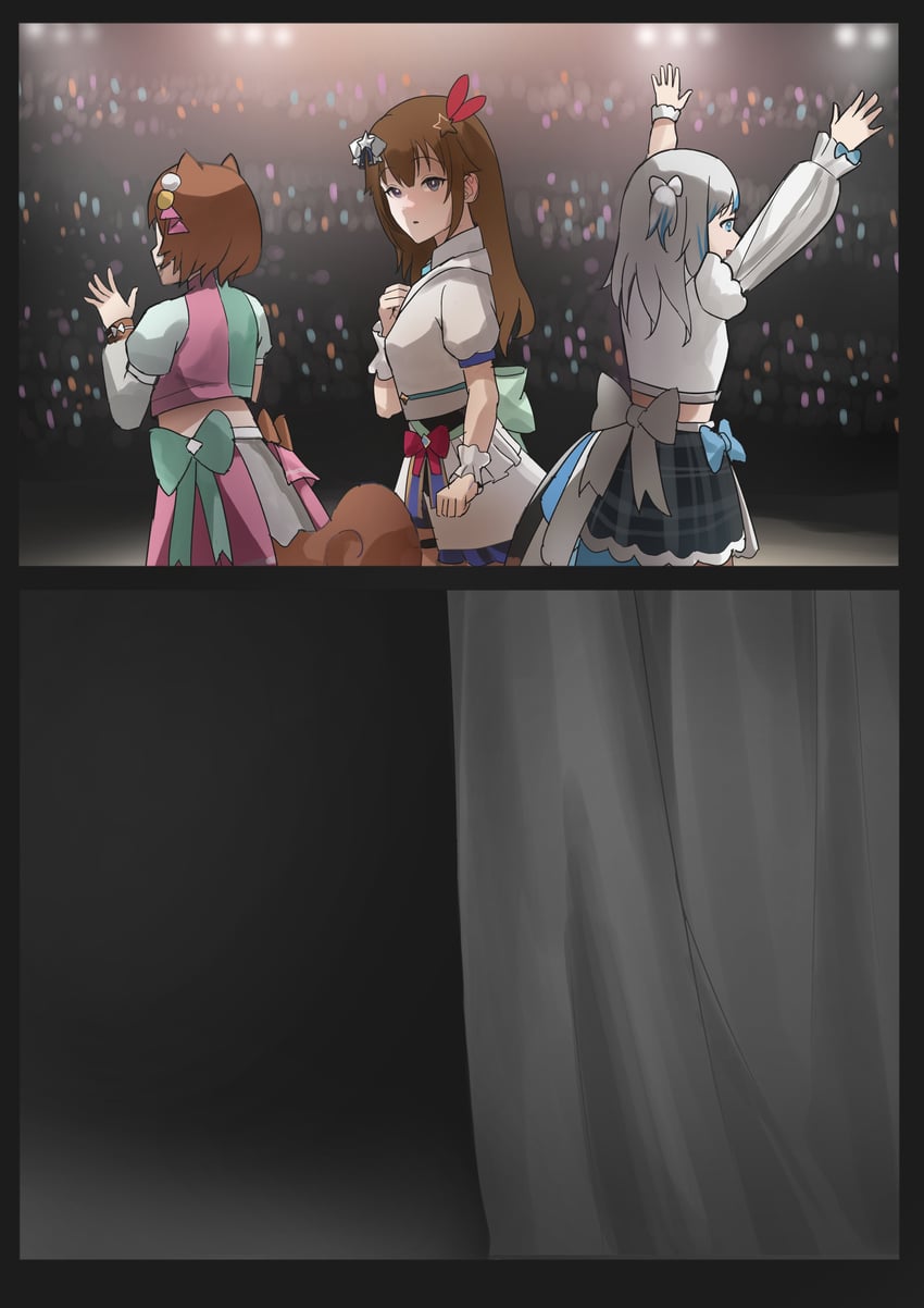 gawr gura, tokino sora, and ayunda risu (hololive and 2 more) drawn by tanukidraws
