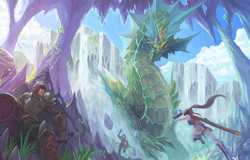 monster hunter (original and 1 more) drawn by peahong