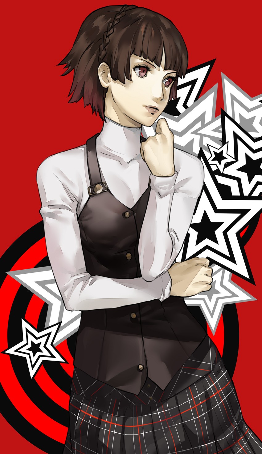 niijima makoto (persona and 1 more) drawn by blazpu