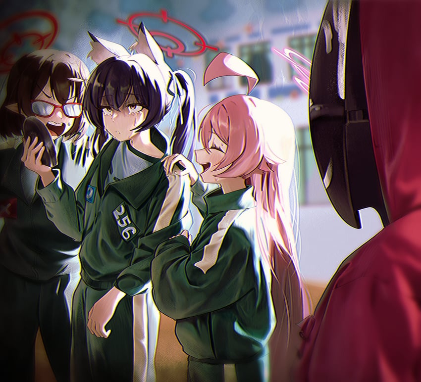 hoshino, serika, ayane, and worker (blue archive and 1 more) drawn by yongkak