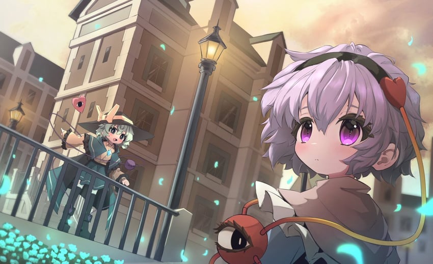 komeiji koishi and komeiji satori (touhou) drawn by mr.turtle_head