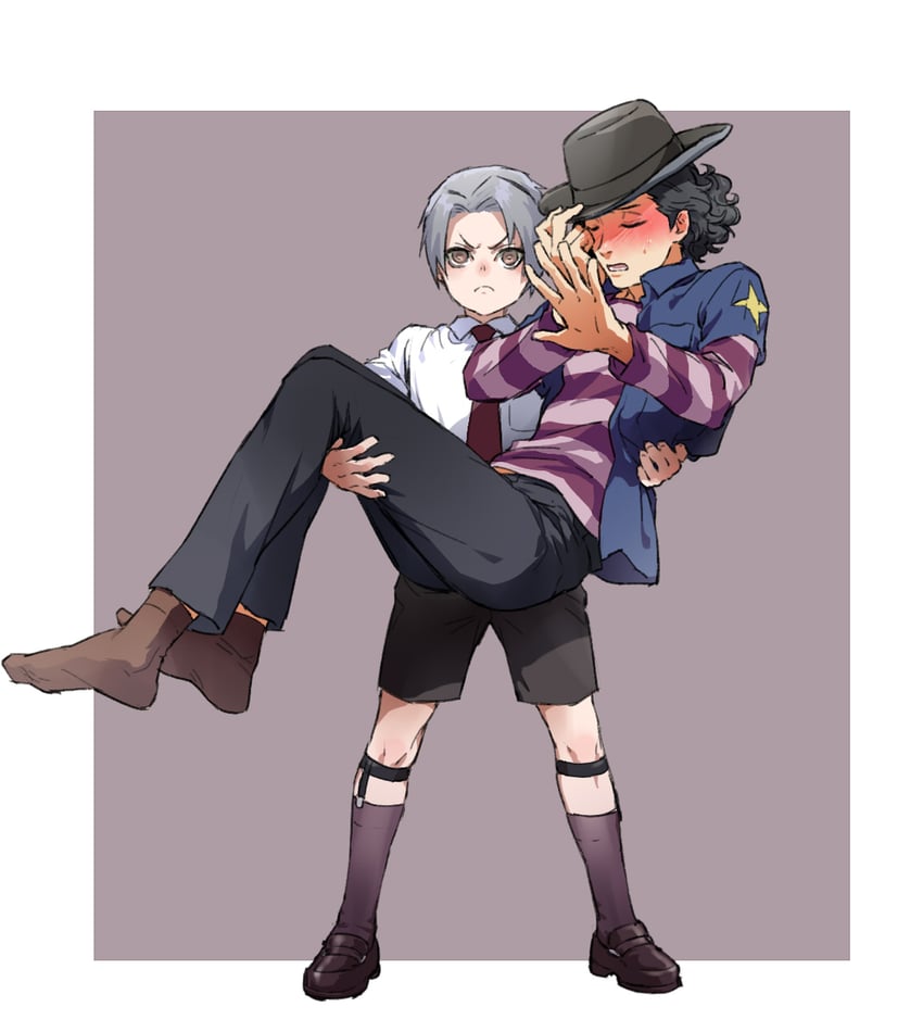 miles edgeworth and eddie fender (ace attorney and 2 more) drawn by changye