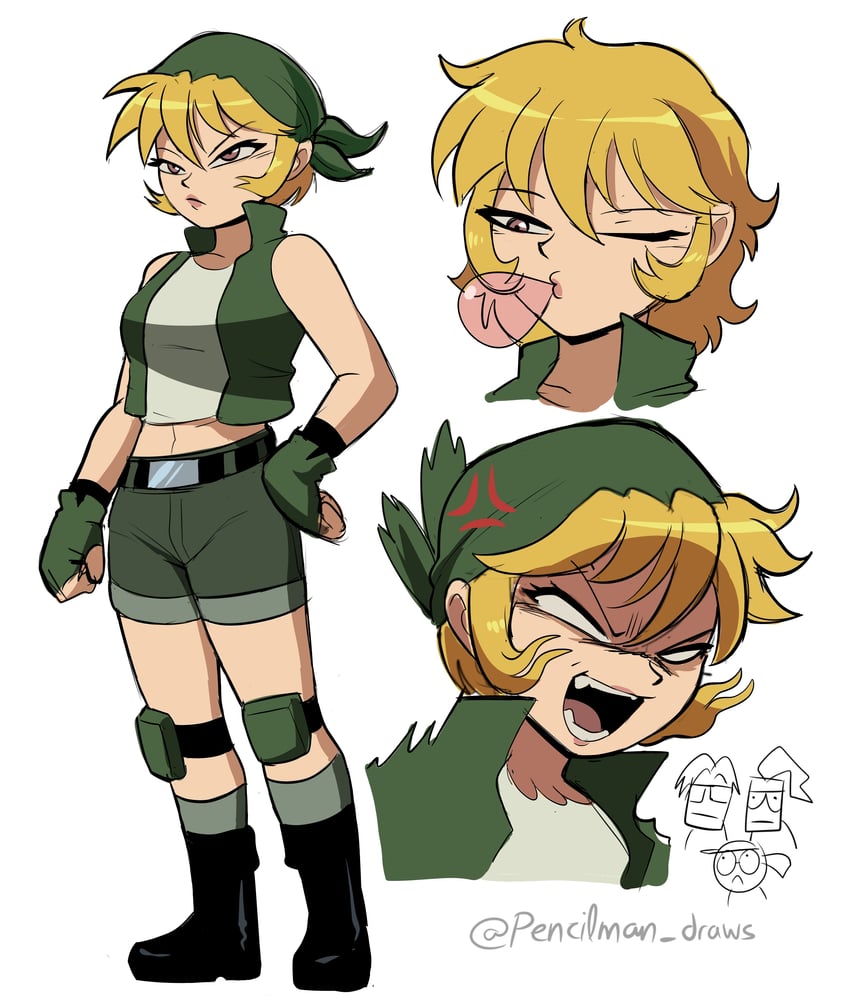 fio germi, kasamoto eri, marco rossi, and tarma roving (metal slug) drawn by pencilman_draws