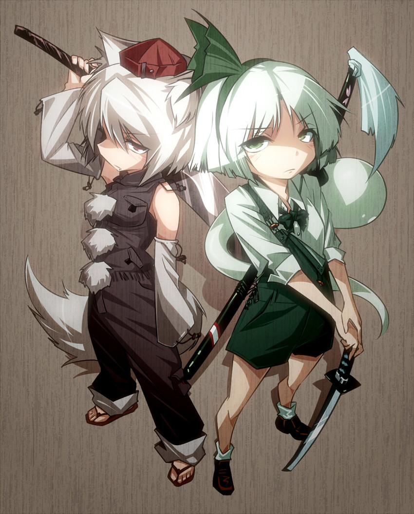 konpaku youmu and inubashiri momiji (touhou) drawn by shimizu_pem