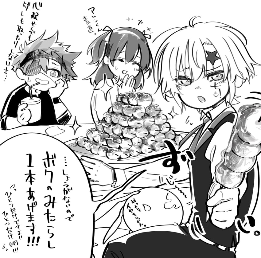 lenalee lee, allen walker, lavi, and timcanpy (d.gray-man) drawn by kozuuu