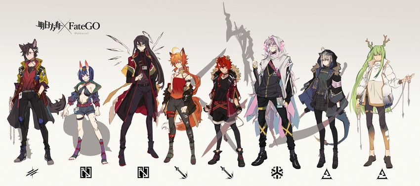 shuten douji, waver velvet, enkidu, merlin, lord el-melloi ii, and 4 more (fate and 2 more) drawn by suto_(sakumaaritsu)