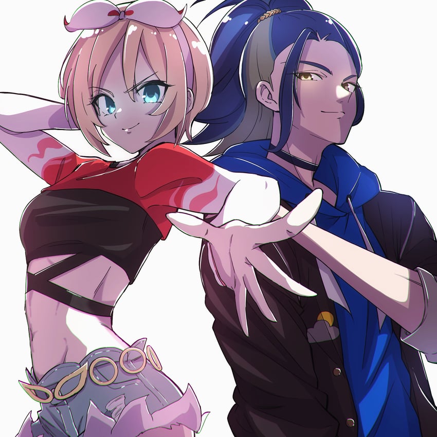 irida and adaman (pokemon and 1 more) drawn by marie_(pixiv59672544)