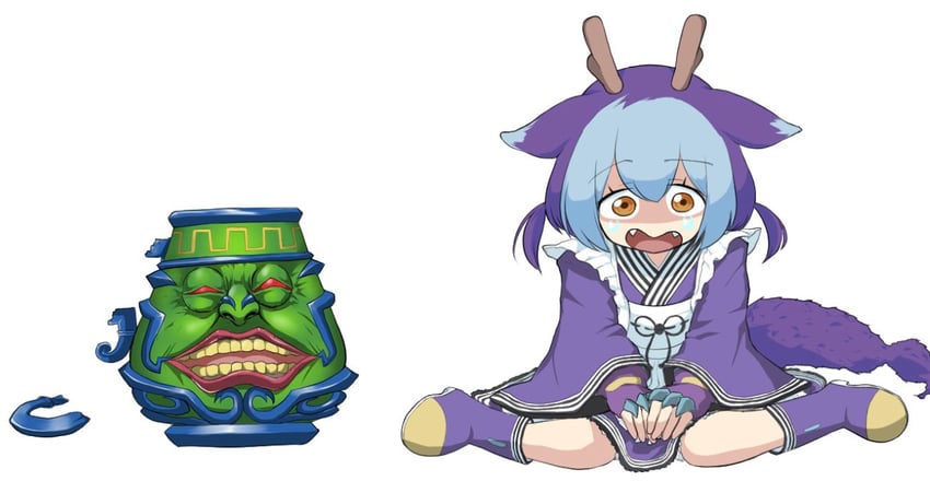 laundry dragonmaid and pot of greed (yu-gi-oh! and 1 more) drawn by fumio_(fumifumi)