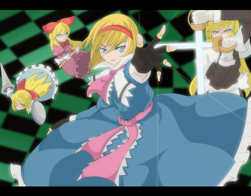 alice margatroid, shanghai doll, hourai doll, and goliath doll (touhou) drawn by pcs_shousa