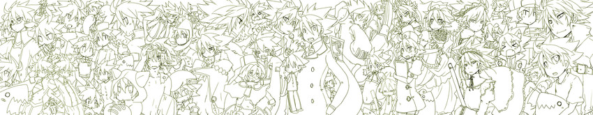makoto nanaya, noel vermillion, ragna the bloodedge, nu-13, taokaka, and 10 more (blazblue) drawn by kuro_yuzu