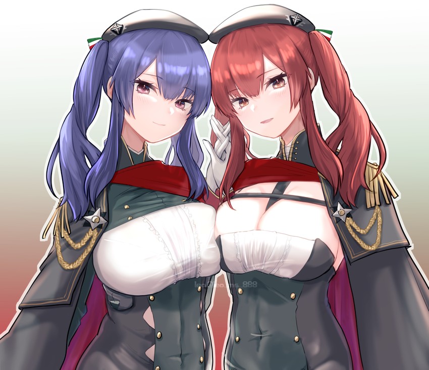 zara and pola (azur lane) drawn by leo_(leo_ms_888)