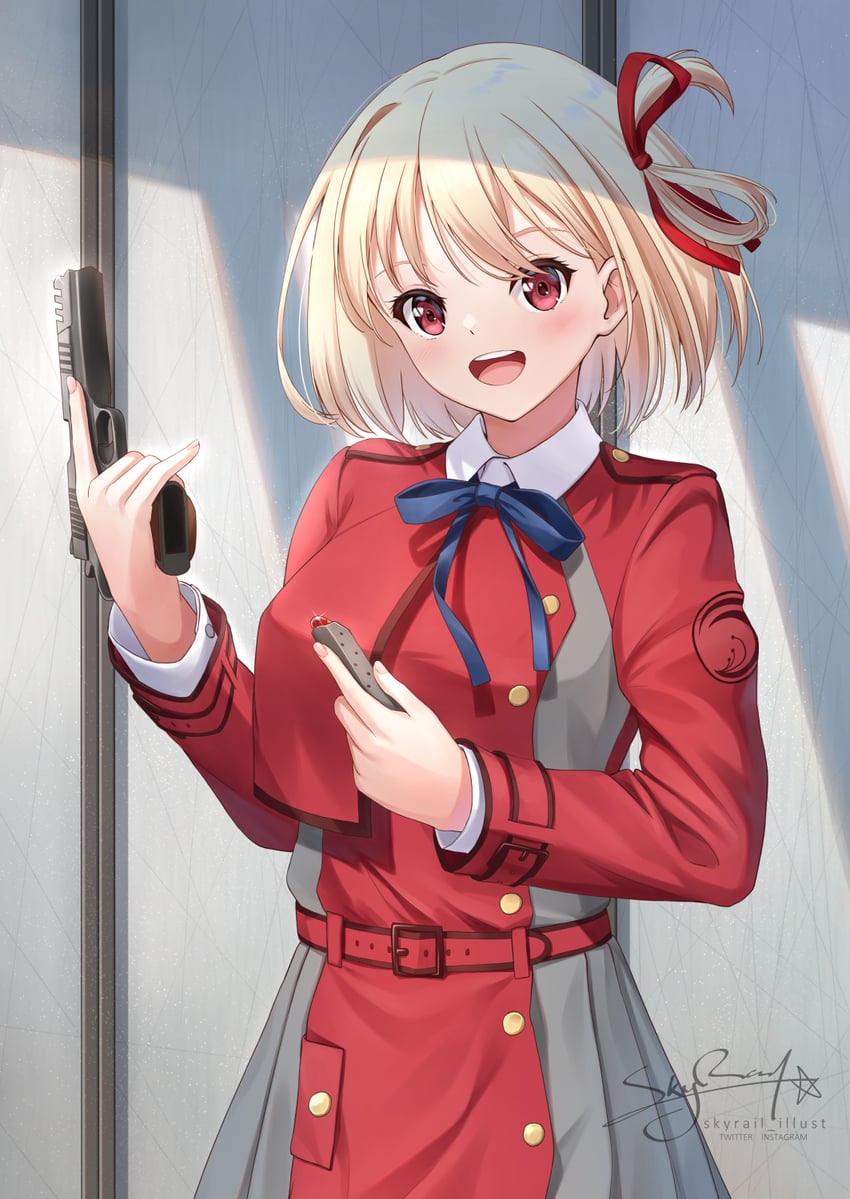 nishikigi chisato (lycoris recoil) drawn by skyrail