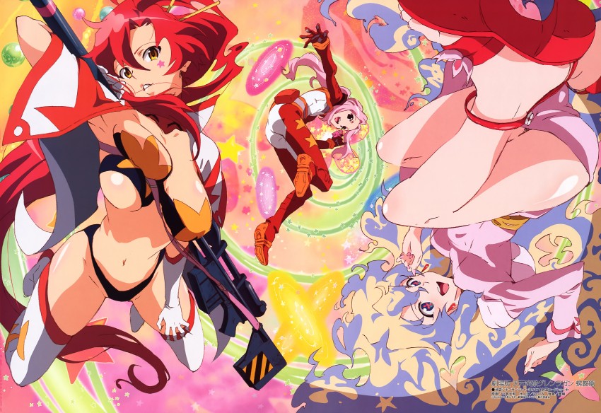 yoko littner, nia teppelin, darry adai, and space yoko (tengen toppa gurren lagann and 2 more) drawn by kojima_hirokazu