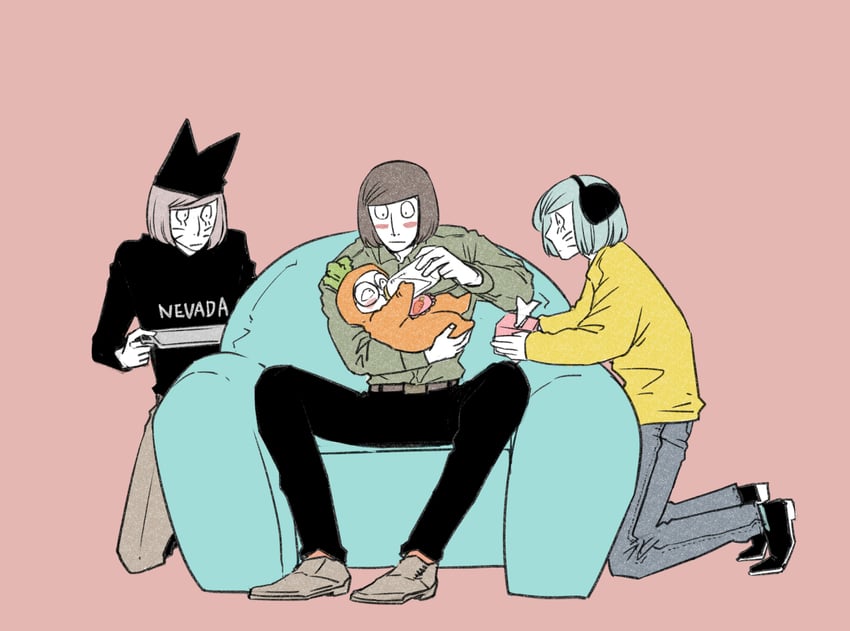 randal ivory, nyon, nyen, and luther von ivory (randal's friends) drawn by tsukasa_(tsukasa_mimizuku)