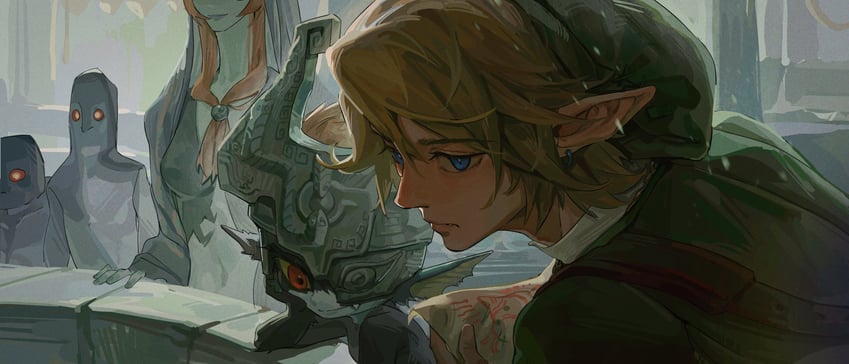 link and midna (the legend of zelda and 1 more) drawn by octahooves