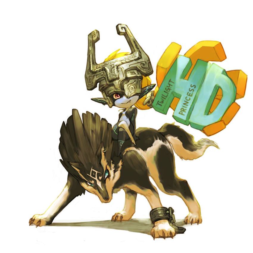 link, midna, and wolf link (the legend of zelda and 1 more) drawn by taroji