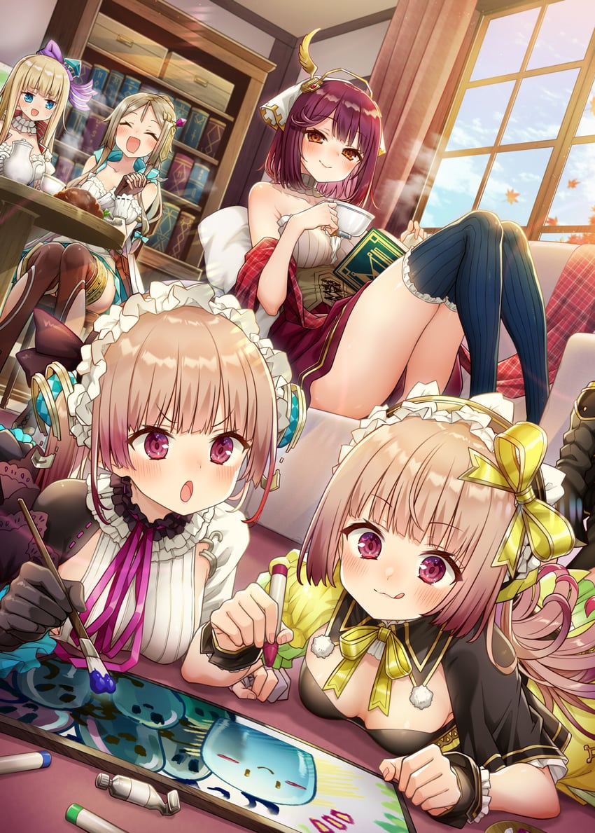 sophie neuenmuller, firis mistlud, suelle malen, lydie malen, and ilmeria von leinweber (atelier and 1 more) drawn by alt_(ctrldel)