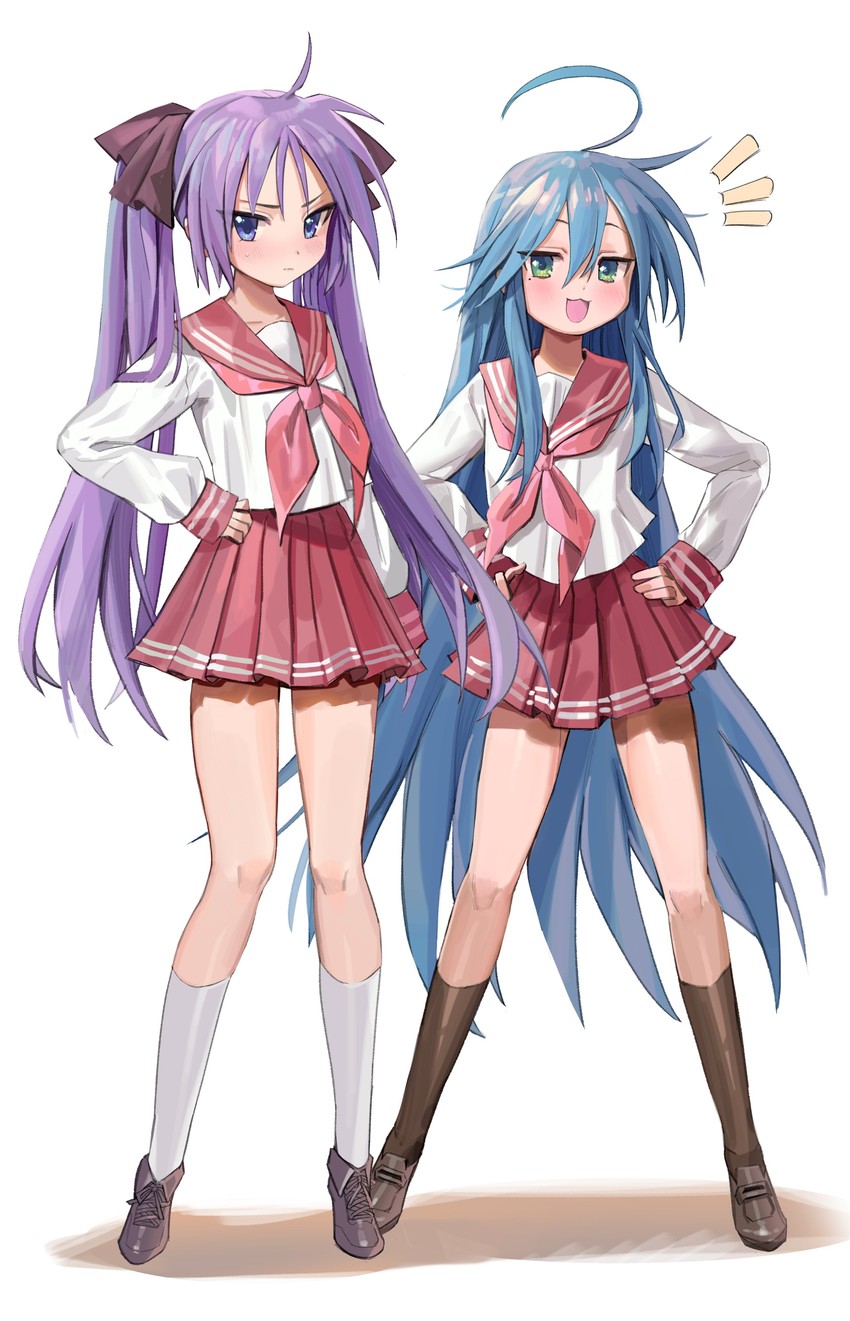 hiiragi kagami and izumi konata (lucky star) drawn by freng