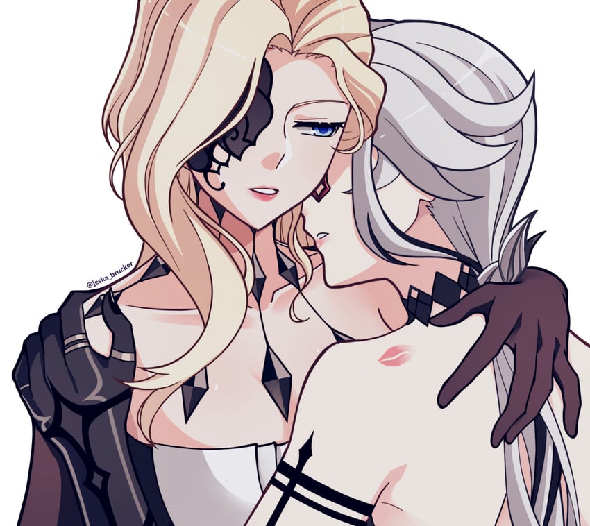 arlecchino and signora (genshin impact) drawn by jeska_brucker