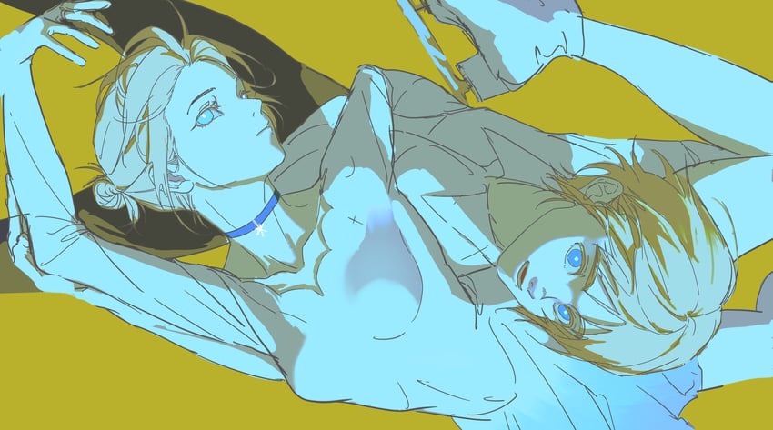 armin arlert and annie leonhart (shingeki no kyojin) drawn by cctomoon