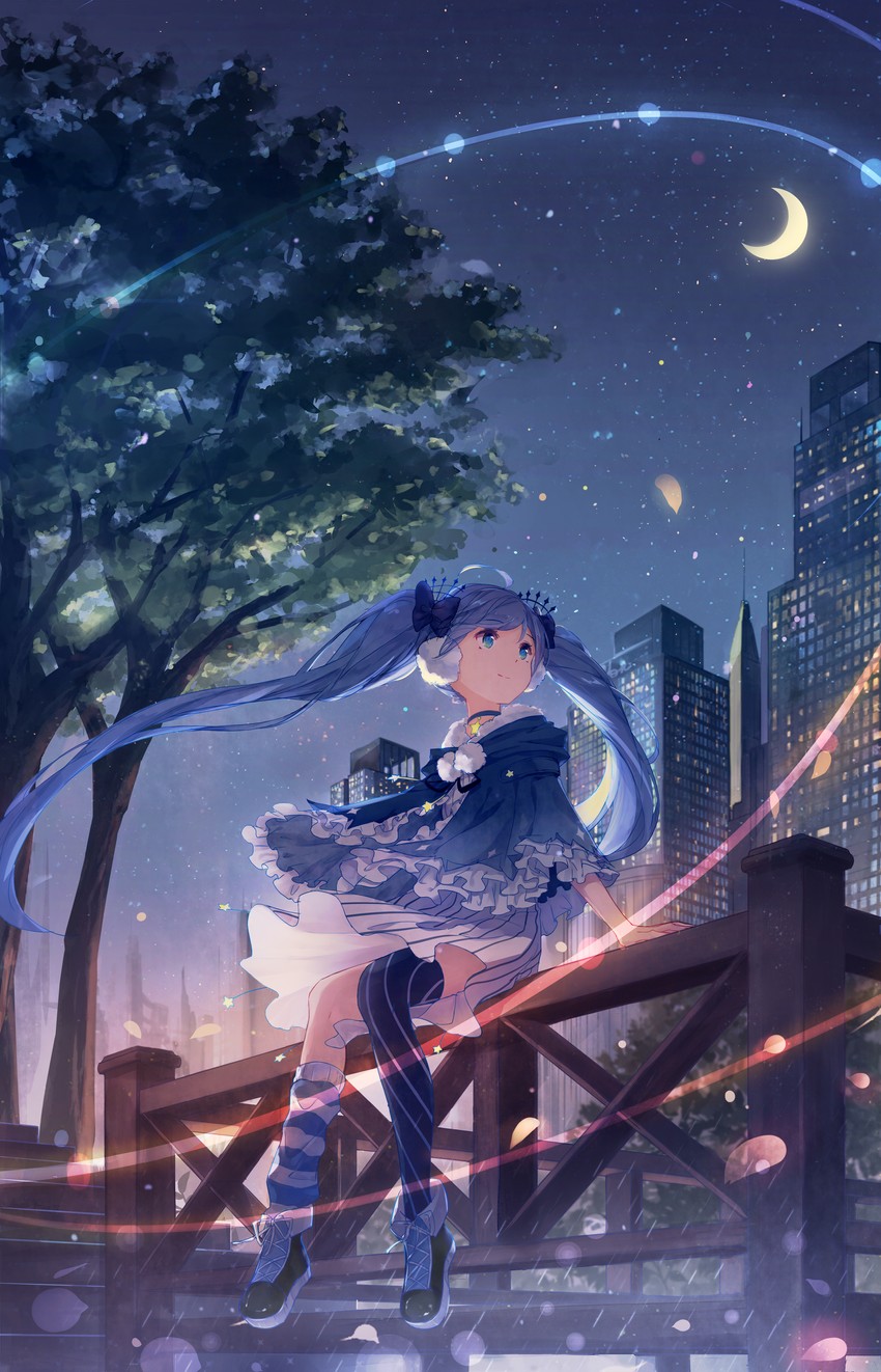 hatsune miku and fuyu no yoru miku (vocaloid) drawn by yue_yue