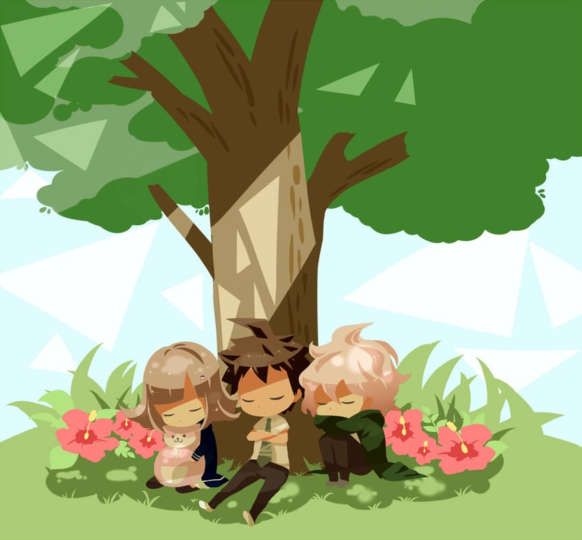 nanami chiaki, komaeda nagito, and hinata hajime (danganronpa and 1 more) drawn by hitofutarai