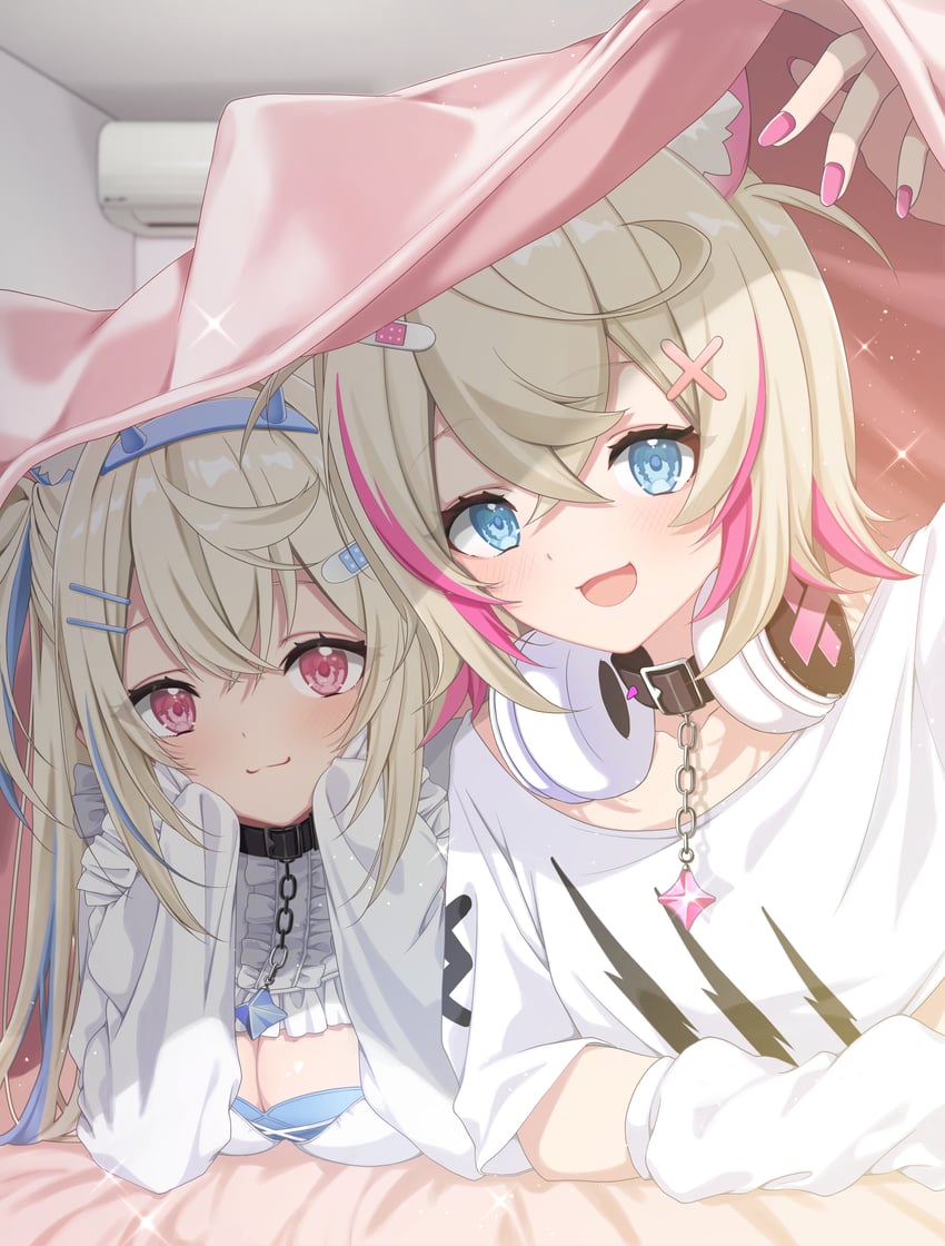 fuwawa abyssgard and mococo abyssgard (hololive and 1 more) drawn by mamdtsubu