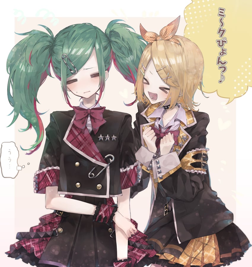 hatsune miku, kagamine rin, leo/need miku, and leo/need rin (vocaloid and 1 more) drawn by se_se_(sese_9)
