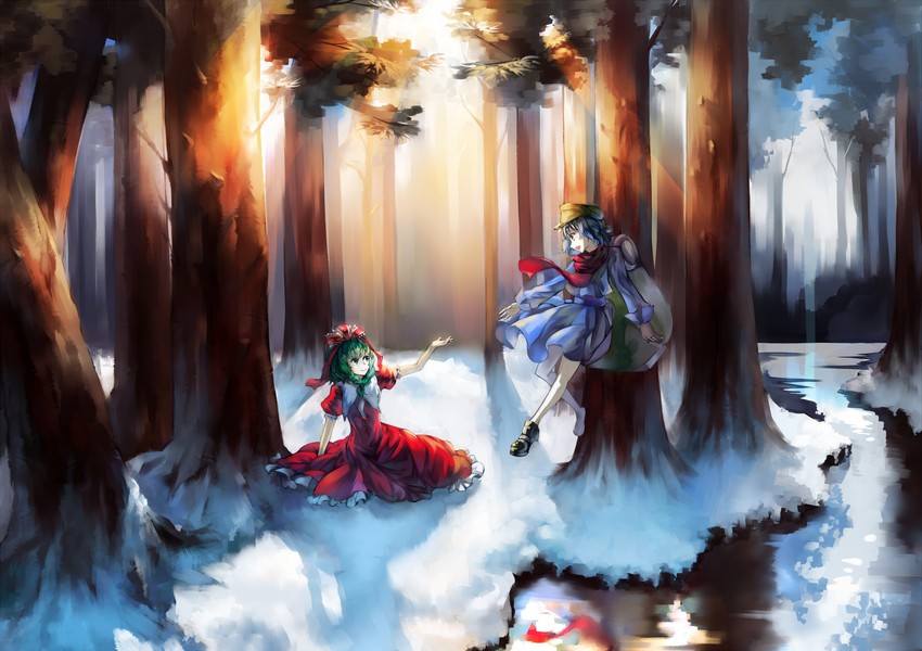 kawashiro nitori and kagiyama hina (touhou) drawn by tsubasa19900920