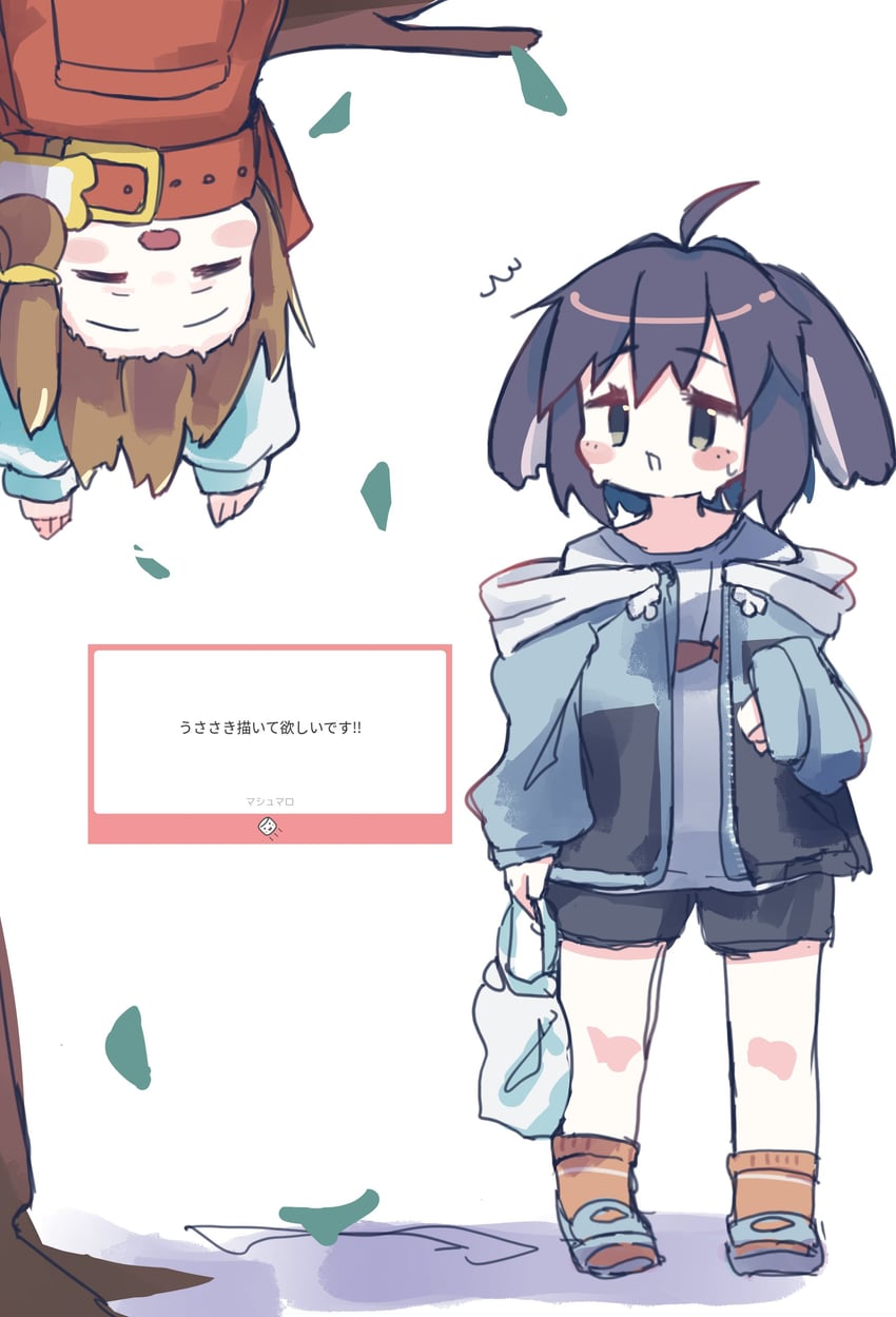 inaba tewi, mamehinata, and usasaki (vrchat) drawn by nono_datenshia