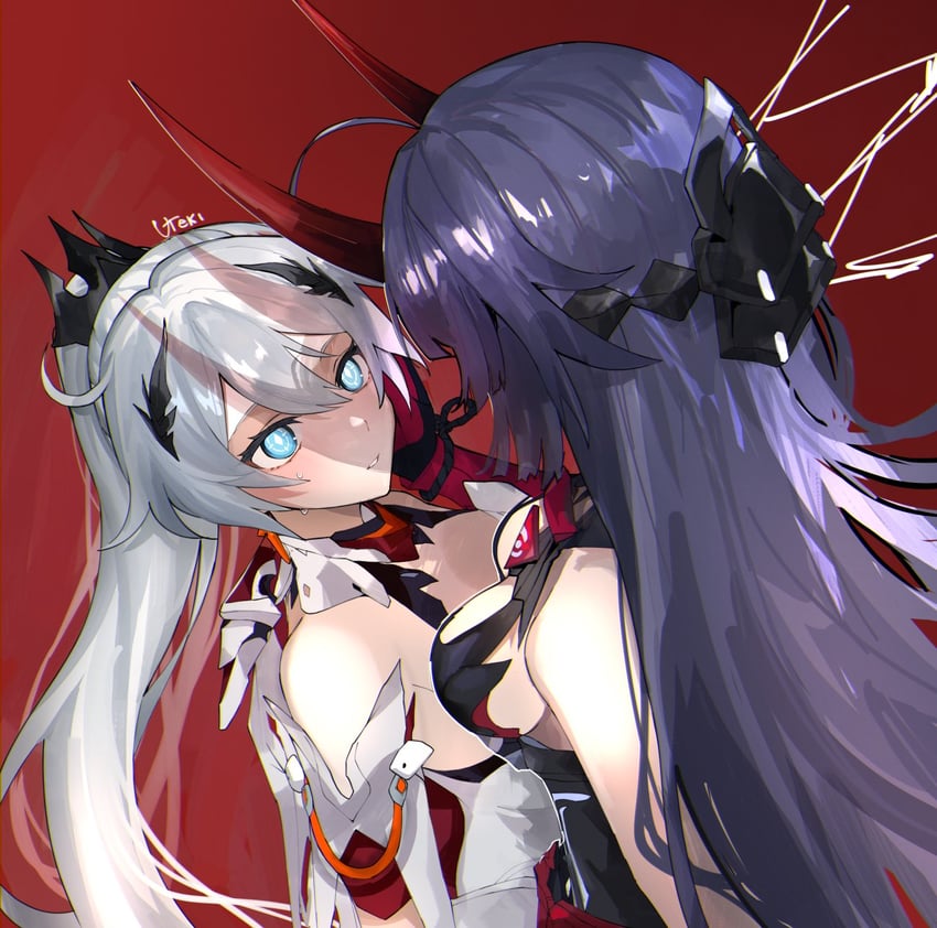 kiana kaslana and raiden mei (honkai and 1 more) drawn by utekikuore