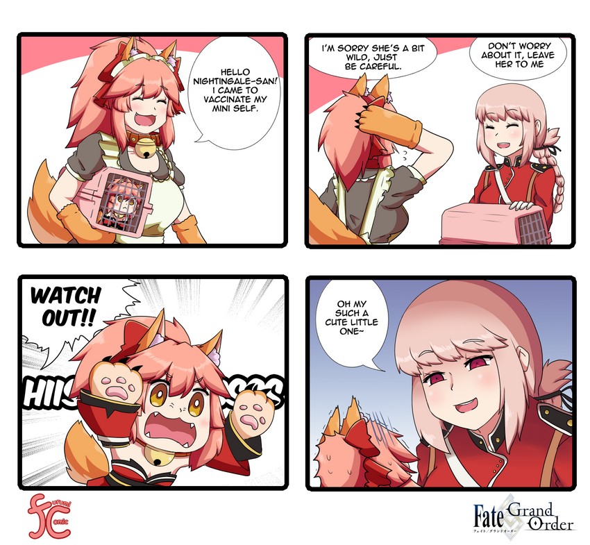 tamamo, florence nightingale, and tamamo cat (fate and 1 more) drawn by keita_naruzawa